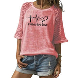 Faith Hope Love Mid-Sleeve T-Shirt