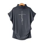 Faith Cross Drape Short Sleeve T Shirt