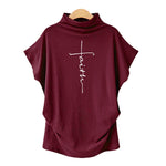 Faith Cross Drape Short Sleeve T Shirt