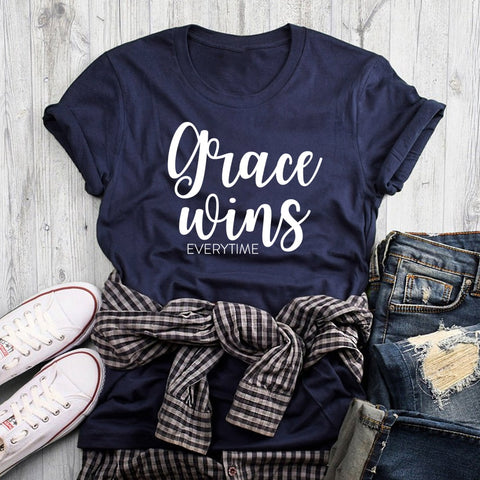 Grace Wins Every Time Short Sleeve T-Shirt