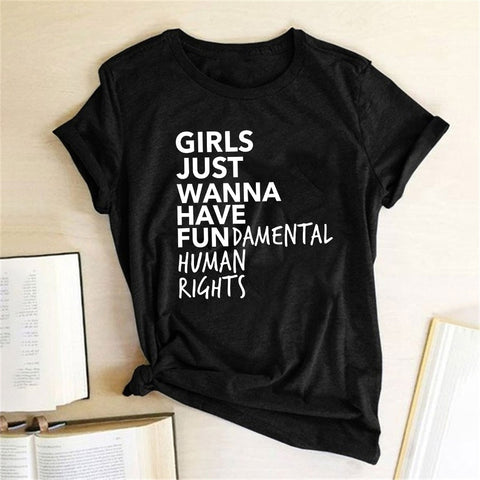 Girls Just Wanna Have Fundamental Human Rights Short Sleeve T-Shirt